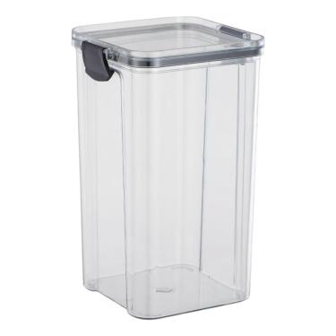 Imagem de Pote Hermético Quadrado 1300ML com Tampa com Trava para Armazenar Alimentos em PET e Si...