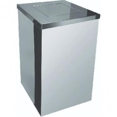 Imagem de Lixeira Quadrada 36L em Aço Inox com Tampa Vai-vem Sistema de Abertura Basculante Inox