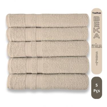 Imagem de Kit 5 Toalhas de Banho Itália Soft Beka 100% Algodão 430g-m2 Super Grossa e Felpuda Branco