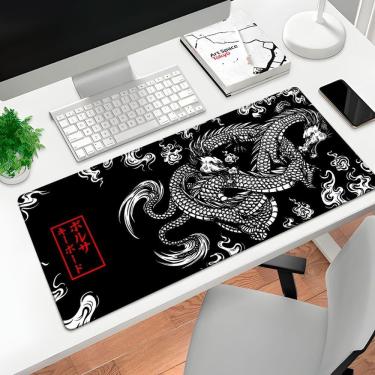 Imagem de Mouse Pad Gamer Dragão Chines Japonês 1856 para Precisão com Base Antiderrapante Preto OEM