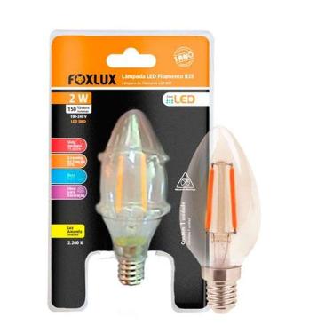 Imagem de Lâmpada LED Vela E14 2W 110V Iluminação Decorativa Econômica e Durável Branco Foxlux