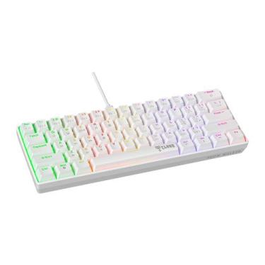 Imagem de Teclado Mecânico 60 CLANM Walker Switch Red ABNT2 Anti Ghosting, Branc