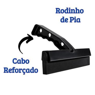 Imagem de Rodinho De Pia Rodo Preto Puxa E Seca Preto Borracha Dupla Reforçado A