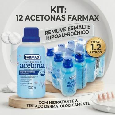 Imagem de Kit 12 Acetonas Farmax 100ml Manicure Salão