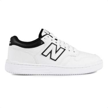 Imagem de Tênis New Balance 480 Low Masculino, 43, Branco, Preto