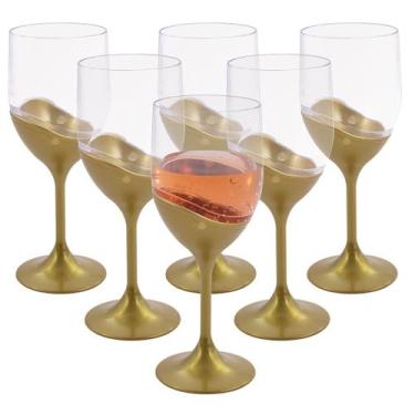 Imagem de Jogo 6 Taças De Vinho Champanhe Espumante 400ml Sem BPA Kit Em Acrílic