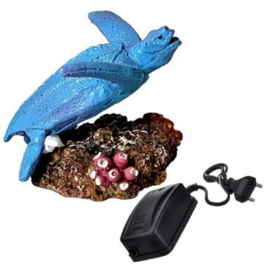 Imagem de Enfeite Oxigenador Para Aquários Mini Tartaruga Móvel Azul - 110V - SO