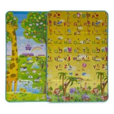 Imagem de Tapete Infantil de Atividades 120x180cm Dupla Face Antiderrapante e Ed