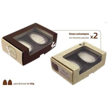 Imagem de Kit caixa ovo de colher pascoa practice c/ visor (2x50g) tons de cacau