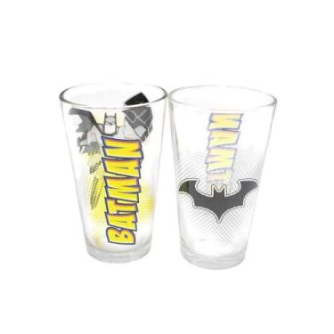 Imagem de Jogo Com Dois Copos De Vidro Batman 450ml - Liga Da Justiça - Dc liga 