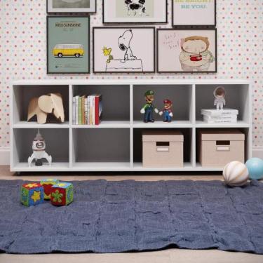 Imagem de Nicho Organizador Infantil 8 Compartimentos Madeira Branco 135.5cm - M