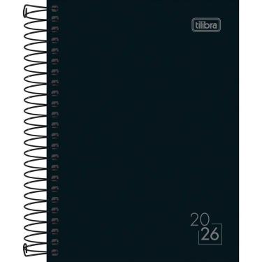 Imagem de Agenda 2026 Tilibra Spice Espiralada Capa Dura 160 Folhas 110x154MM Pacote com 4 Preta
