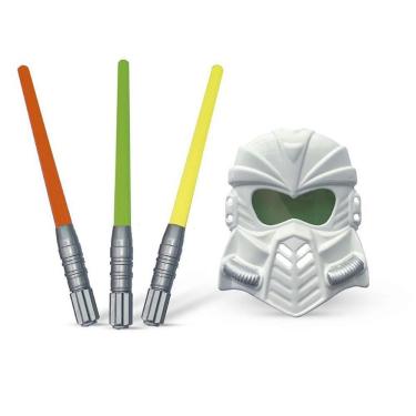 Imagem de Fantasia Infantil Super Espada Sabre com Máscara Kit Herói em Plástico Pica Pau Brinquedos
