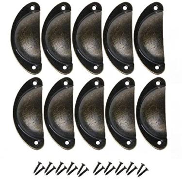 Imagem de 10 unidades puxadores de gaveta de ferro vintage puxadores de armário retrô