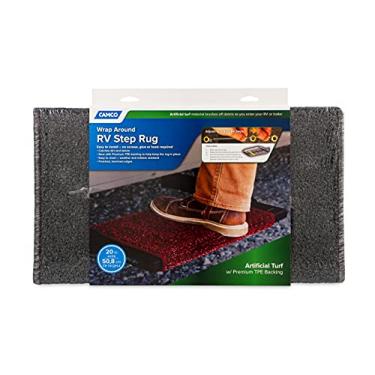 Imagem de Camco Tapete de degrau 42939 RV (envoltório premium, material de grama (56 x 50 cm) - cinza)