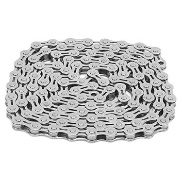 Imagem de Corrente semi-oca de 8 velocidades, 116 elos 1/2 x 3/32 polegadas de aço de alta resistência corrente de bicicleta, galvanoplastia corrente leve para bicicleta de montanha de estrada, prata