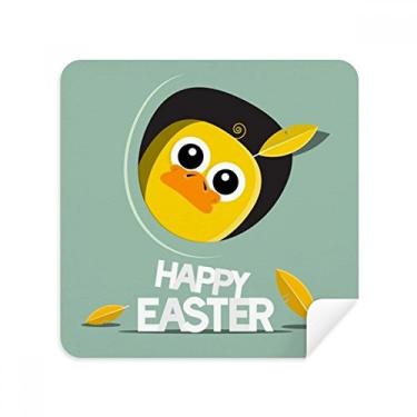 Imagem de Feliz Páscoa Festival Cultura Galinha Amarela Óculos Pano Limpador de Tela Tecido Camurça Pacote com 2