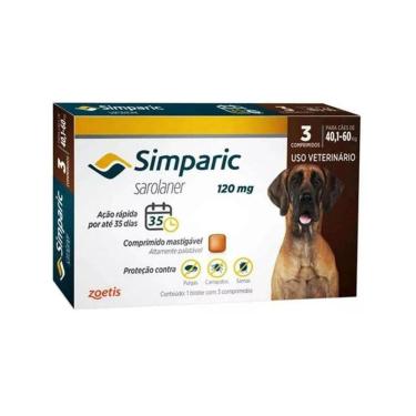 Imagem de Simparic 120Mg 40 A 60Kg 3 Comprimidos