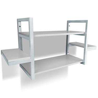 Imagem de Prateleira Dupla Cali Nicho De Parede Design Industrial Branca/Branca