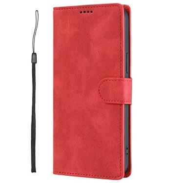 Imagem de Capa de carteira de couro para Samsung Galaxy S22 S21 S20 FE Lite S10 E S9 S8 S7 Edge Note 8 9 10 20 Ultra Plus Phone Cover, vermelho, para Galaxy S21