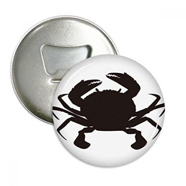 Imagem de Emblema multifuncional com estampa de caranguejo preto para abridor de garrafas e ímã de geladeira