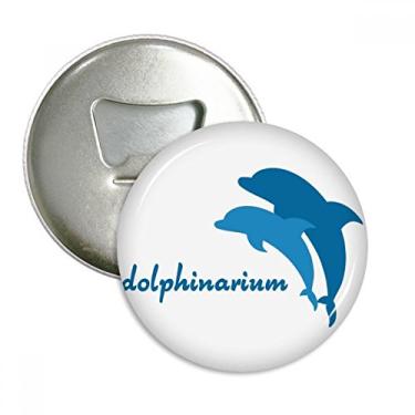 Imagem de Imã de geladeira com estampa de golfinho amigável ao oceano azul emblema multifuncional