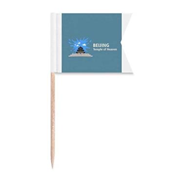 Imagem de China Beijing Temple Heaven Pray Bandeiras de palito de dente marcação para festa bolo comida prato de queijo