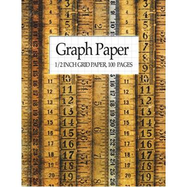 Imagem de Graph Paper - 1/2 Inch Grid Paper, 100 Pages: Graph Paper Notebook (8.5x11)