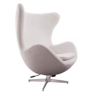 Imagem de Poltrona Egg Arne Jacobsen Aluminio Relax Com Trava Branca