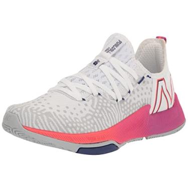 Imagem de New Balance FuelCell 100 V1 Cross Trainer Feminino, Branco/Magenta Pop/Vermelho Elétrico, 5.5