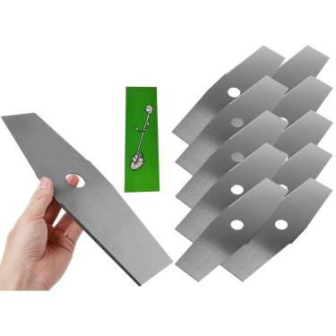 Imagem de Kit 10 Facas Lâmina Roçadeira 2 Pontas 300mm Furo 1pol 25,4mm 2mm