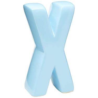 Imagem de Letra X Decorativa Ceramicas Pegorin Azul Bebe