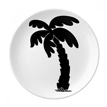 Imagem de Planta de coqueiro, preto, placa decorativa de porcelana, salvador, louça, jantar
