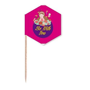 Imagem de Casal, amor, eterno, romântico, palito, bandeiras, cupcake, palitos de festa, celebração