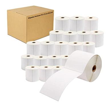 Imagem de Etiqueta Térmica 10 x 15 cm Serrilhada 20 Rolos 30 Metros