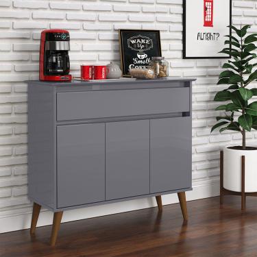 Imagem de Aparador Buffet com 03 Portas e 01 Gaveta 93 cm Zeus Cinza