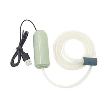 Imagem de Bomba de ar de, bomba de aerador, tubo de silicone de compressor de ar silencioso de ar, bomba de tanque de peixes para, VERDE