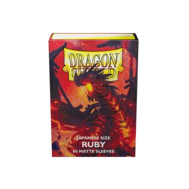 Imagem de Dragon Shield Sleeve Japones Small Ruby Vermelho Matte YuGiOh Naruto Vanguard Card Game RPG TCG Jogo de Tabuleiro