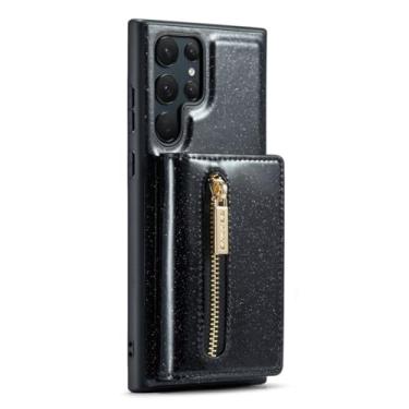Imagem de YOGISU Capa de telefone de couro com suporte magnético flip para Samsung Galaxy S23 S22 S21 Plus S20 aFE Note 20 Ultra Z Fold 3 4 Bolsa com capa de cartão carteira, preta, para Samsung Note20 Ultra