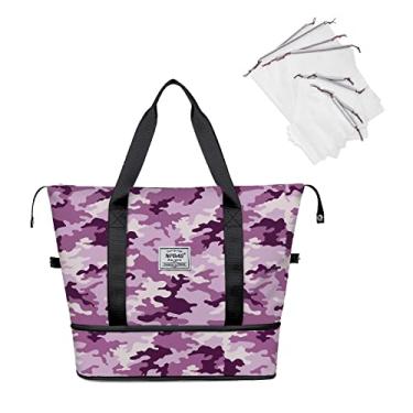 Imagem de NPBAG Bolsa esportiva feminina de viagem, bolsa grande expansível para carregar no fim de semana, bolsa de treino de ginástica, bolsa noturna, bolsa hospitalar para mamãe para trabalho de parto e