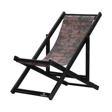 Imagem de Espreguiçadeira Preguiçosa Dobrável sem Braço Black Tecido Tijolo Tijolos