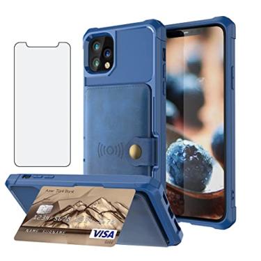 Imagem de Asuwish Capa de celular para iPhone 11 Pro Max 6.5 com protetor de tela de vidro temperado e compartimento para cartão de crédito, suporte magnético, célula de couro iPhone11 11pro Promax i XI Plus