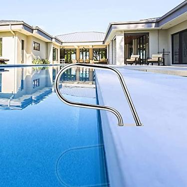 Imagem de Trilho de deck de spa para piscina, aço inoxidável 304, capacidade de carga, prata, à prova de ferrugem, corrimão humanizado para piscina