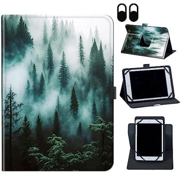 Imagem de Capa para tablet Walmart Onn 7 polegadas geração 3 versão 2022, modelos 100071481, capa protetora com rotação de 360 graus, para Walmart Onn 7 polegadas Gen 3 2022, natureza montanha floresta