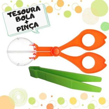Imagem de Tesoura Bola Infantil Coletor De Inseto Pegador Coordenação - Paes & A