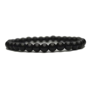 Imagem de Pulseira Pedra Natural Ônix - Vorax Acessórios, P - 17cm a 17,5cm