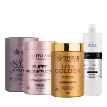 Imagem de Kit Cronograma Capilar Com Máscaras E Shampoo Detox De 1L - Dyusar Cos