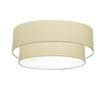 Imagem de Plafon Para Quarto Cilíndrico SQ-3065 Cúpula Cor Algodão Crú - Vivare