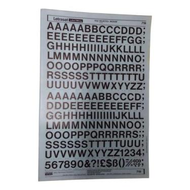 Imagem de Letraset Decalque 25 X 38cm Letras Adesivas 26.9mm De Altura