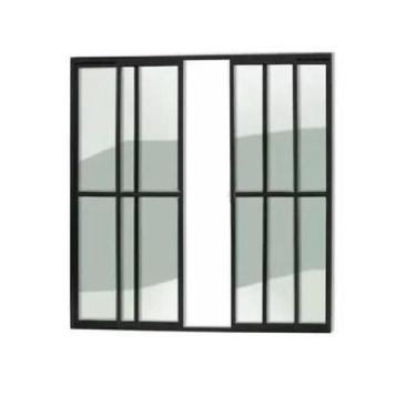 Imagem de PORTA SACADA 4 FOLHAS 210x200 COM TRINCO PRETO LINHA 20 NORMTIZADA - E